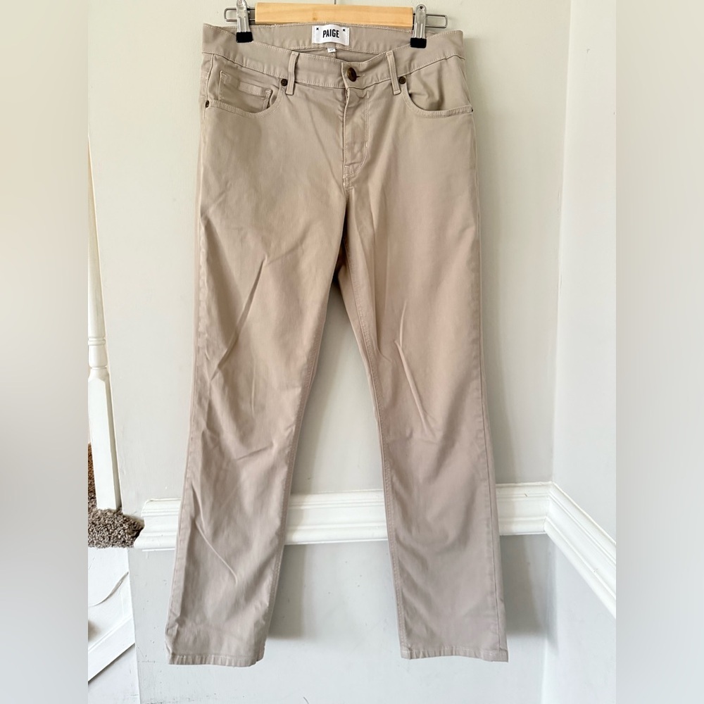 Paige Men's Beige khaki tan color Pants Normandie style‎ size 29 orig $200